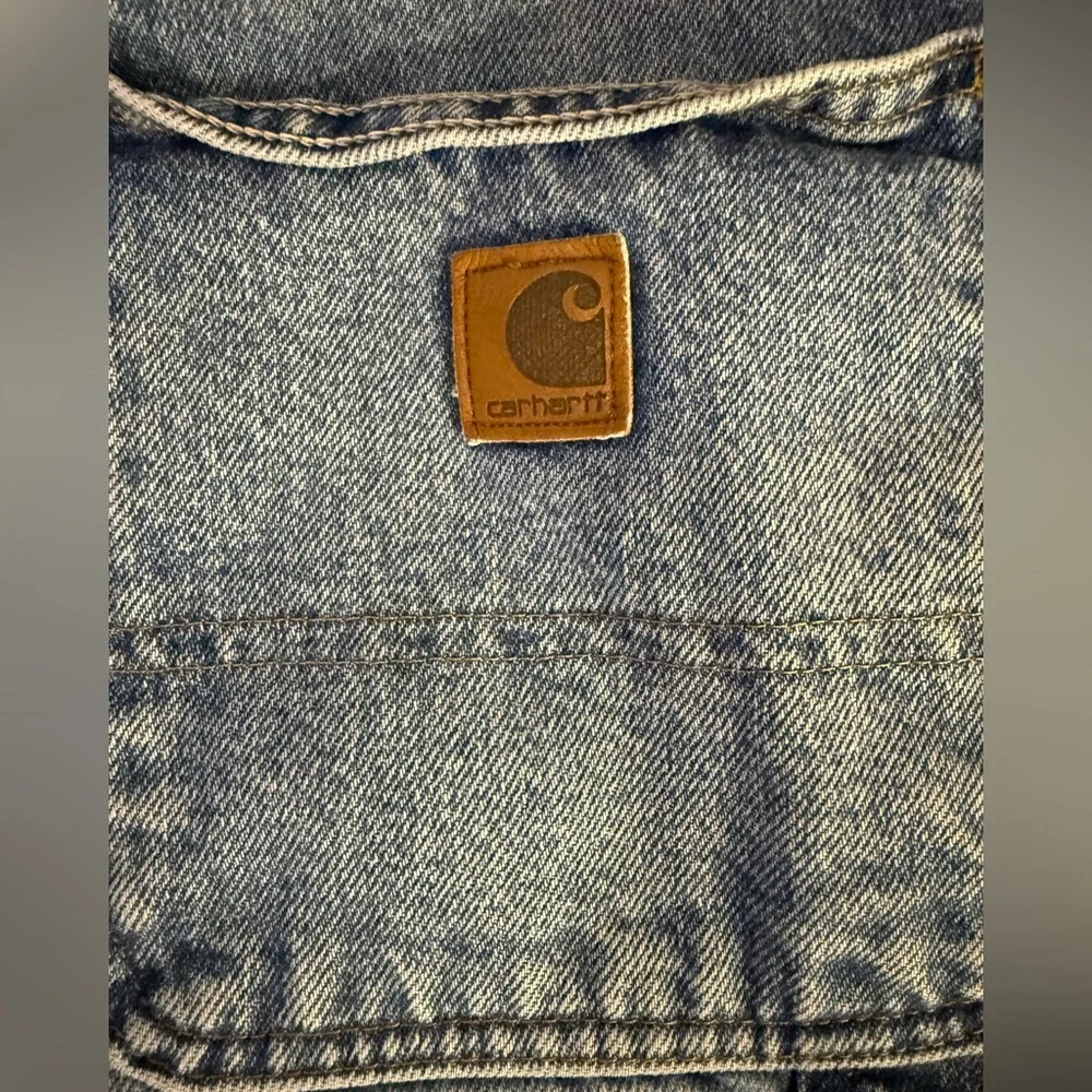 Carhartt Jean Shorts Mens 40 B29 STW Blue Denim Carpenter Jorts Work Wear Pocket